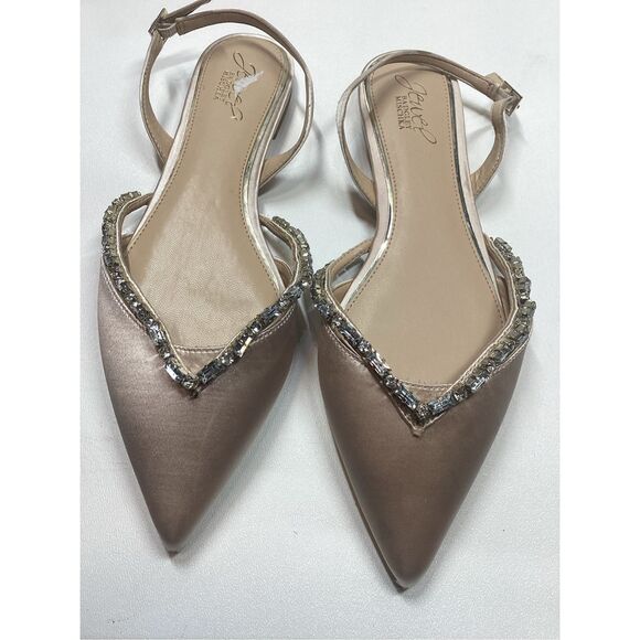 Jewel Badgley Mischka  camden pointed toe slingback flatsin rose gold - Picture 3 of 13